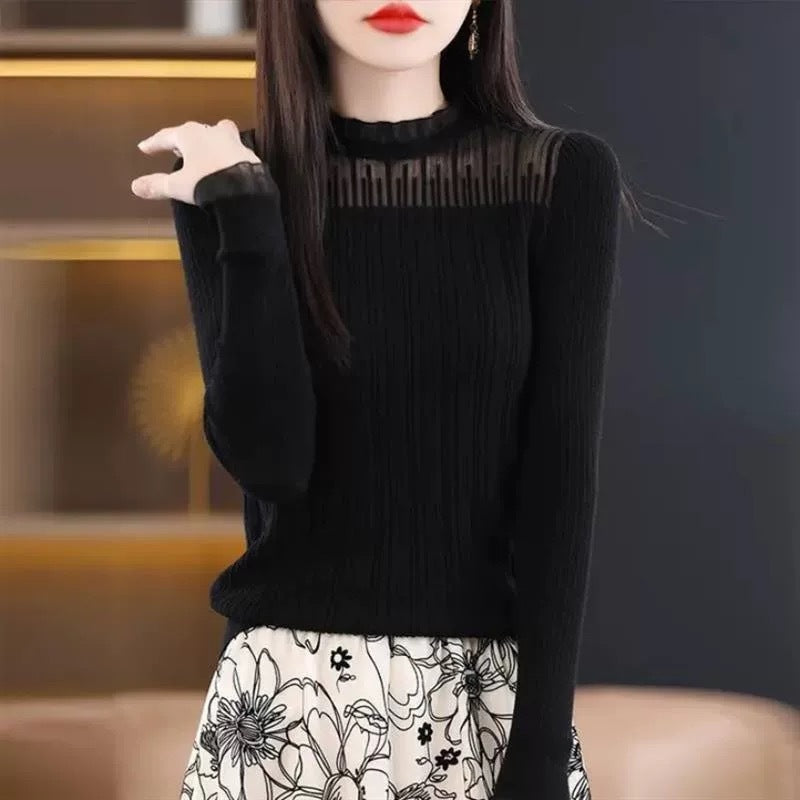 French Chic Small Top Lace Bottoming Shirt For Women