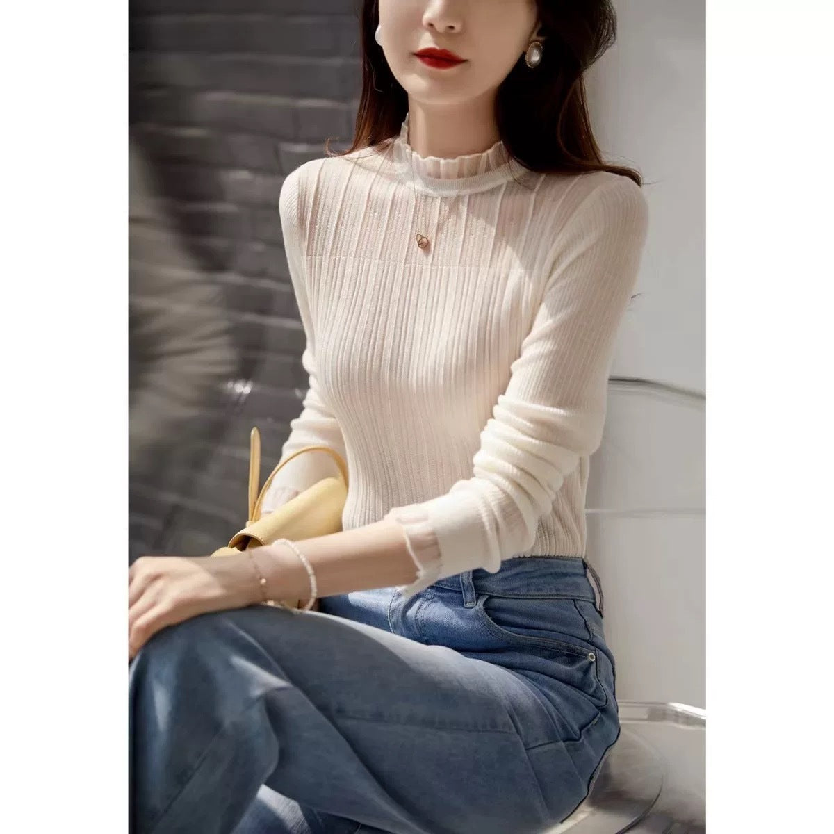 French Chic Small Top Lace Bottoming Shirt For Women