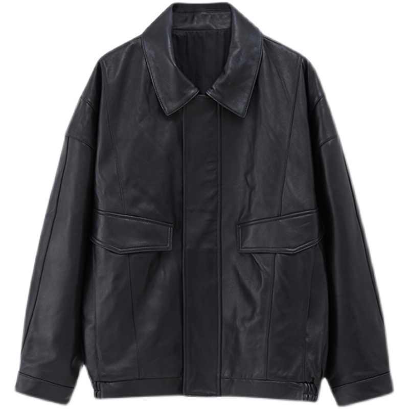Women’s Loose Pu Leather Short Retro Coat