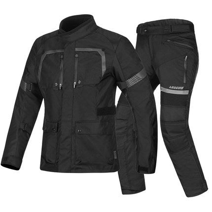 Warm And Waterproof Pull Four-season Motorcycle Clothing - Black suit set / 2XL