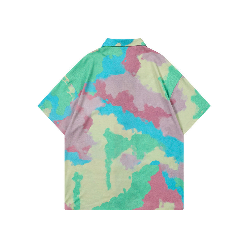 Tie-dye Short-sleeved Shirt Men’s Trendy Brand