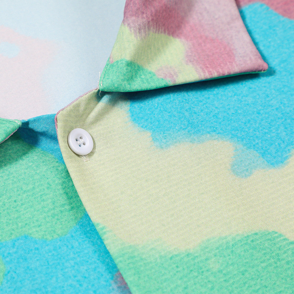 Tie-dye Short-sleeved Shirt Men’s Trendy Brand