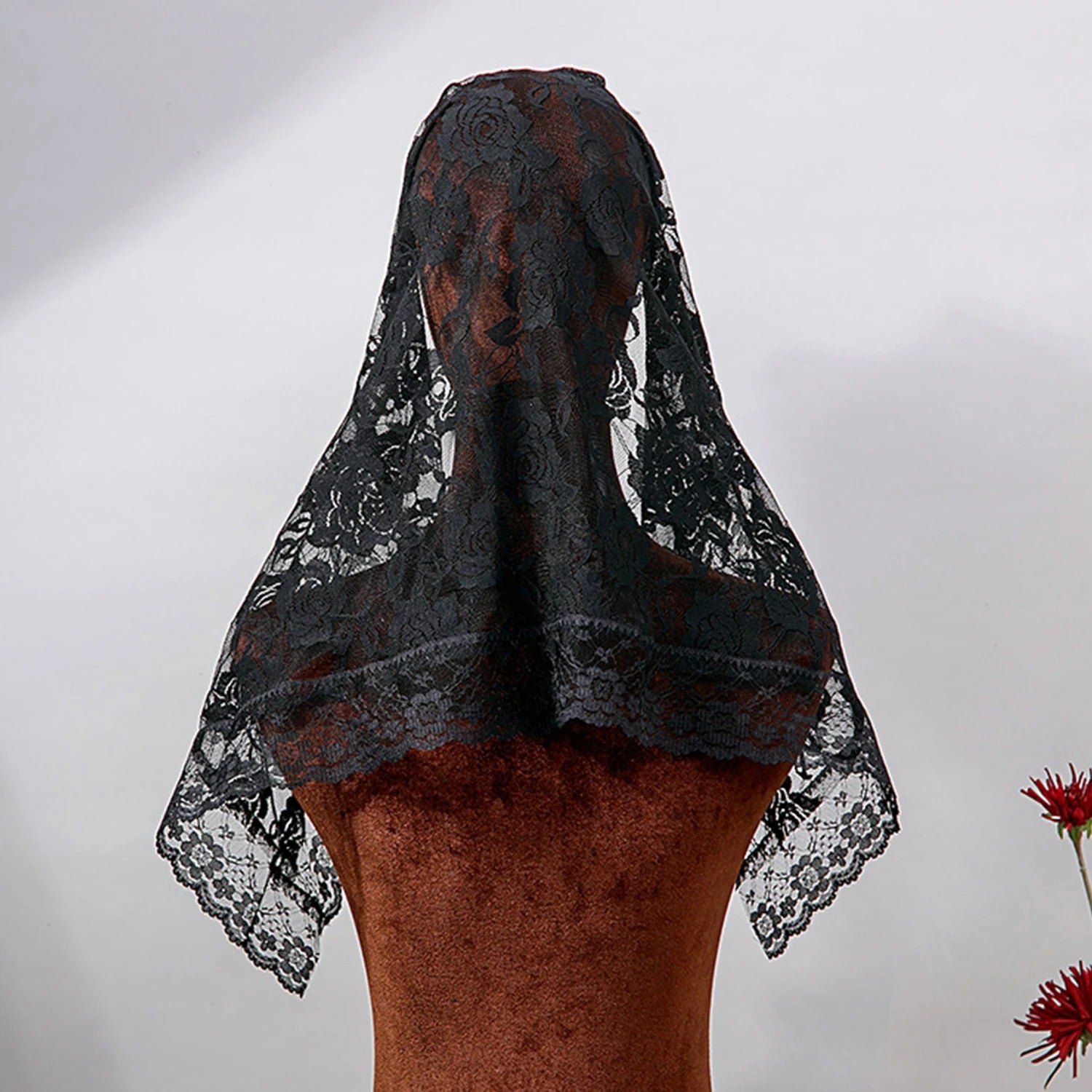 Wedding Tie Party Bridal Veil Lace - Black / 92cmx50cm
