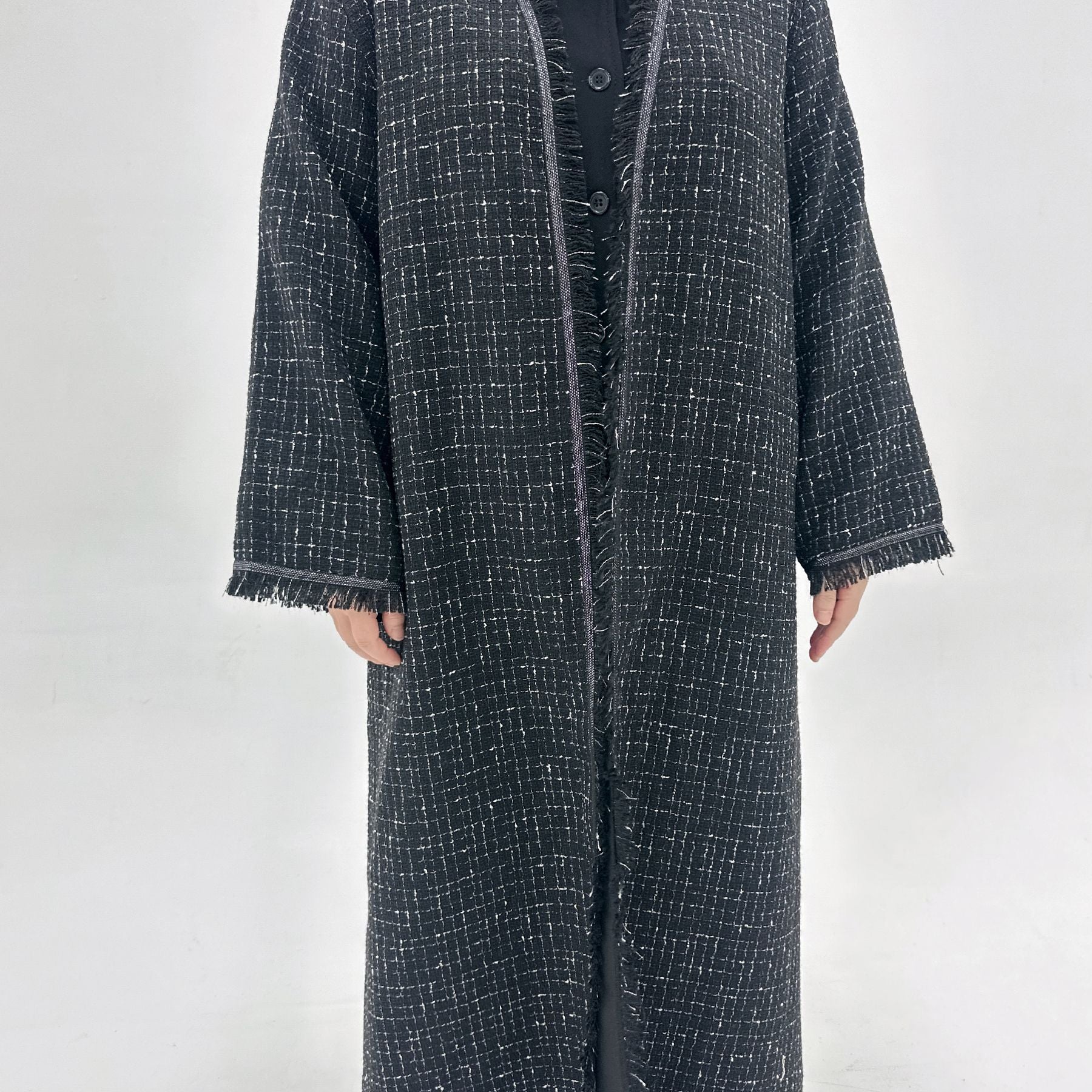 Turkey Dubai Autumn And Winter Cardigan Dress - Black / S