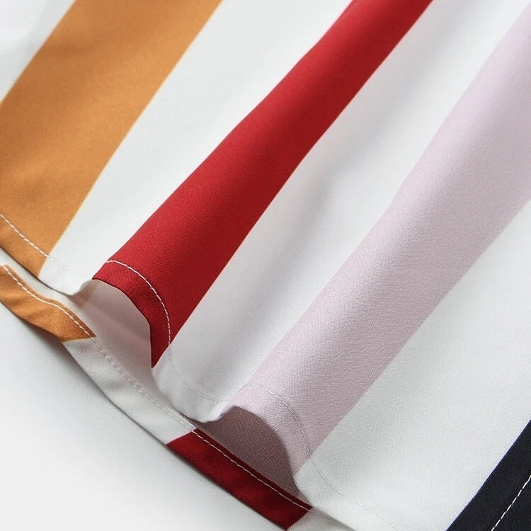 Striped Short Sleeve Pattern Men’s Shirt
