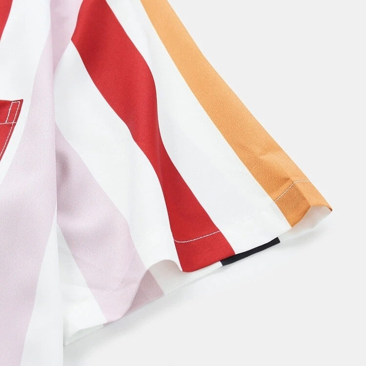Striped Short Sleeve Pattern Men’s Shirt