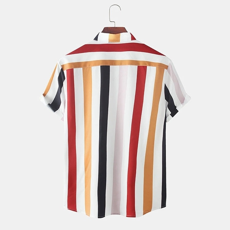 Striped Short Sleeve Pattern Men’s Shirt