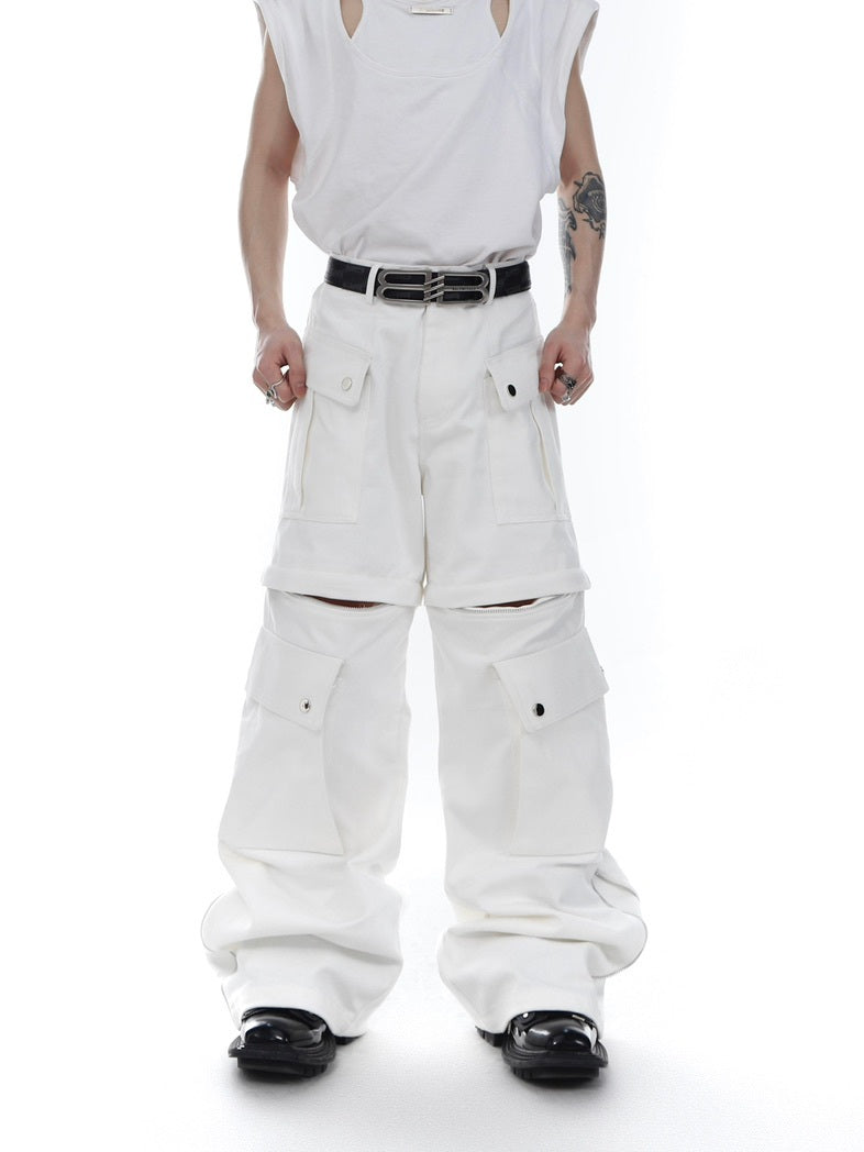 Unisex White Wide Leg Pants For Men - White / S