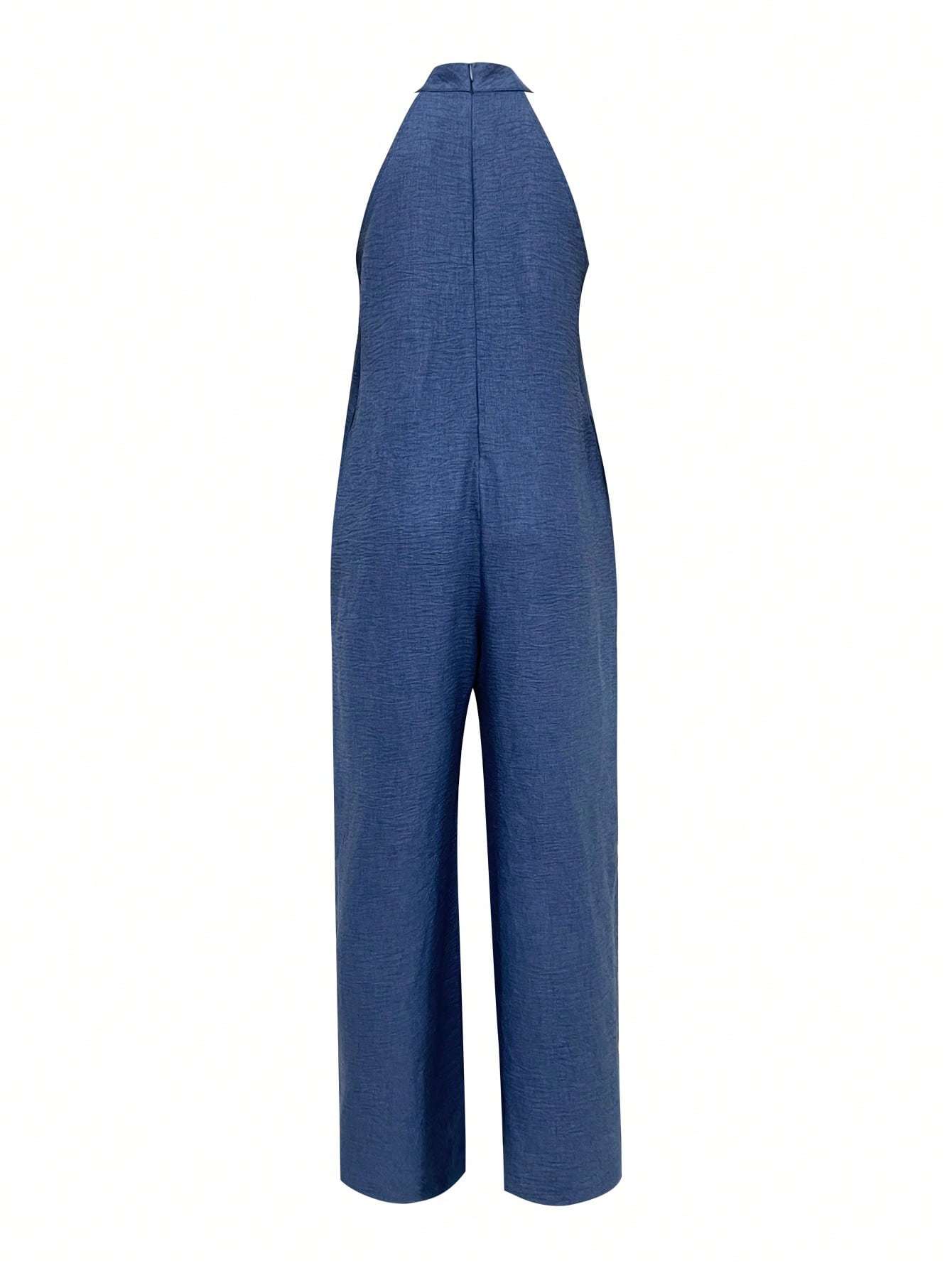 Sleeveless Halter Ruffled Young Women’s Jumpsuit - 4