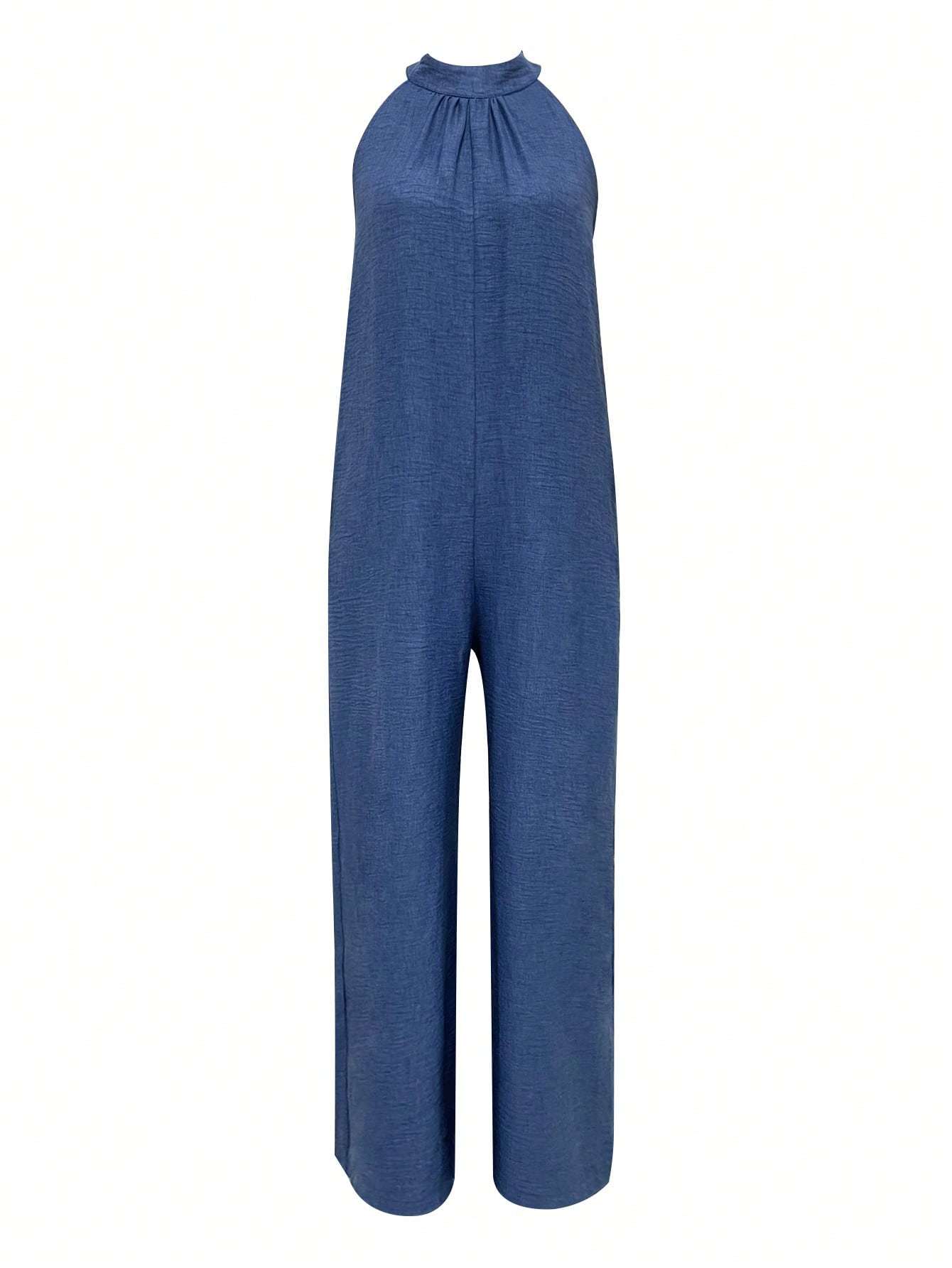 Sleeveless Halter Ruffled Young Women’s Jumpsuit - 4