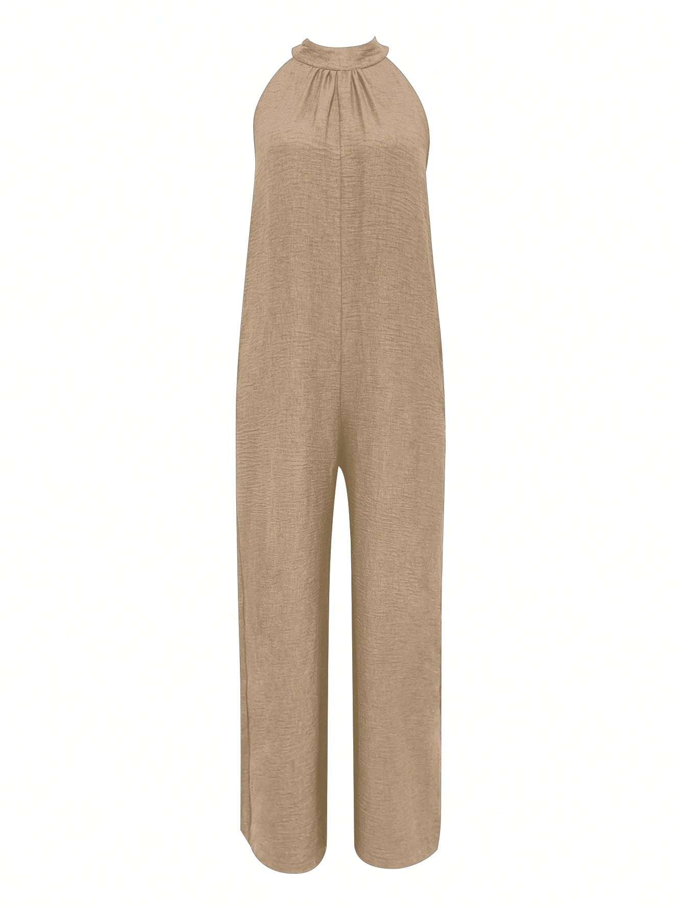 Sleeveless Halter Ruffled Young Women’s Jumpsuit - 4