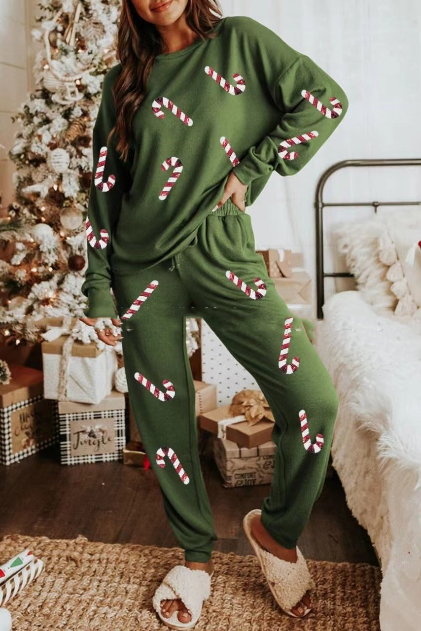 Wine Red Luxury Long Sleeve Christmas Clothing - Green Candy / S