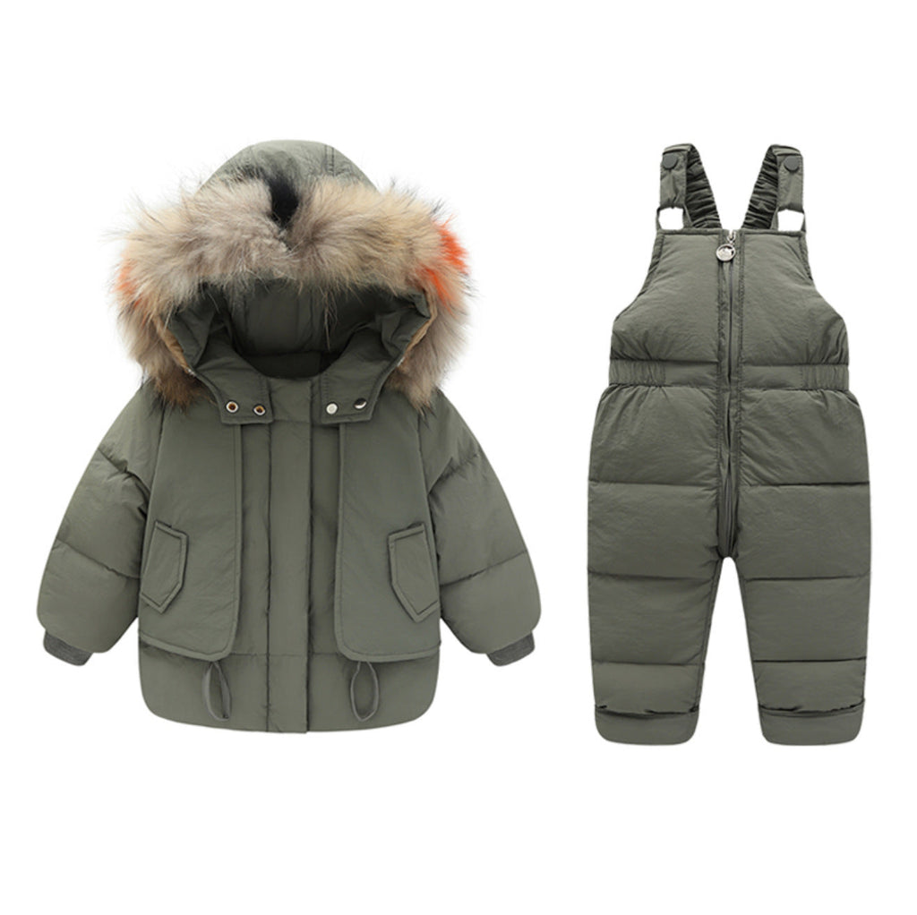 Winter Baby Boy’s Down Jacket Suit - Army Green / 100cm