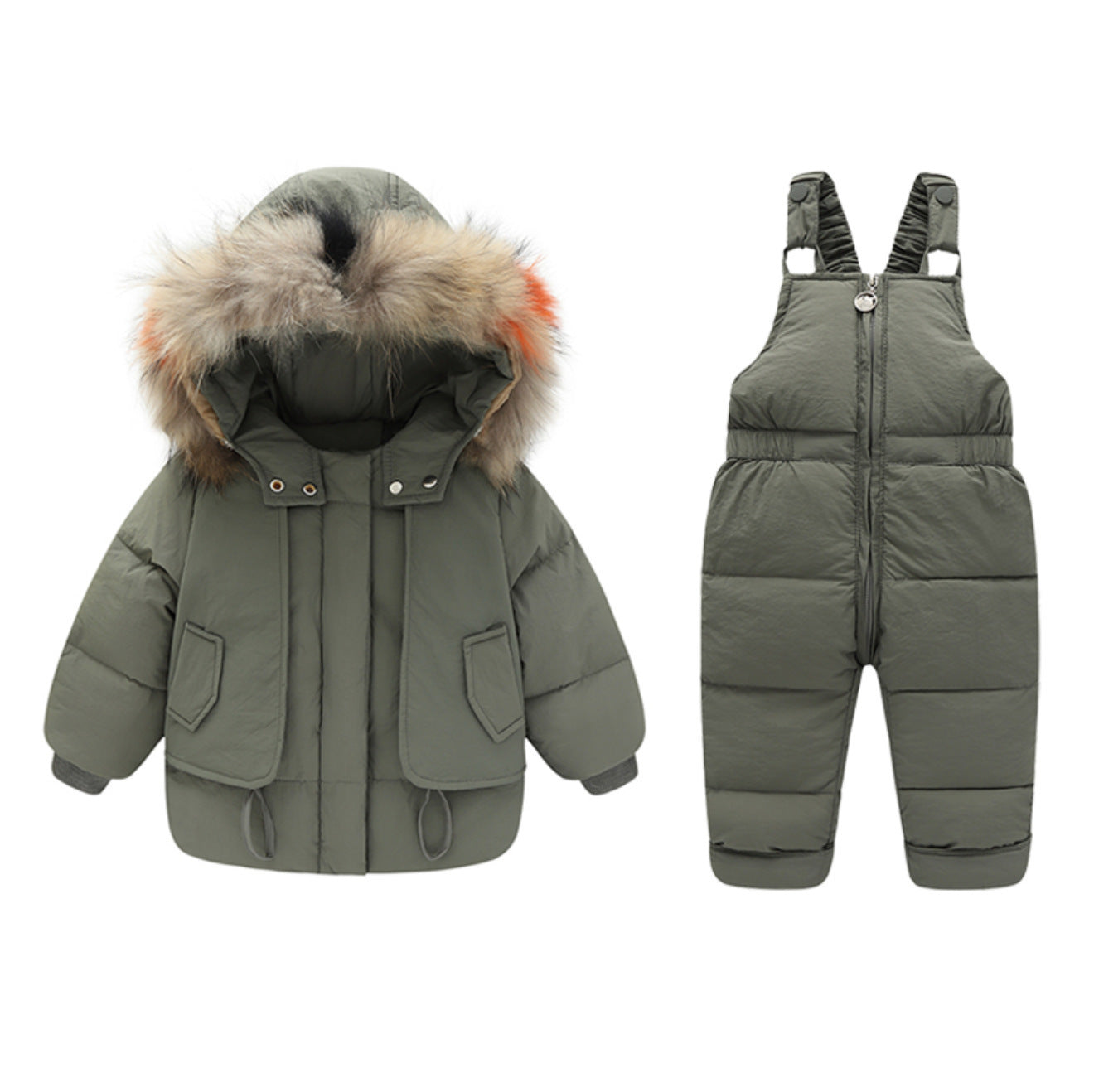 Winter Baby Boy’s Down Jacket Suit - Army Green / 100cm