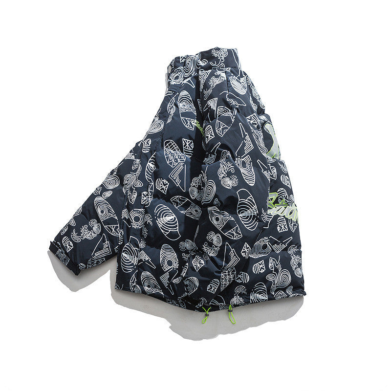 Winter Fashion Brand Printed Stand-Collar Cotton Men’s National Trend