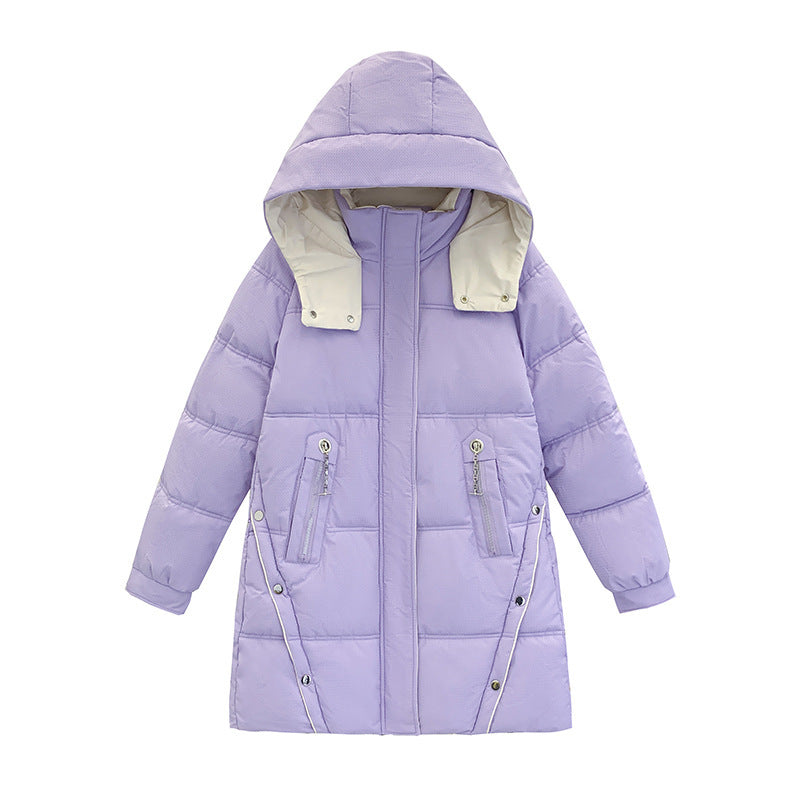 Winter Loose Down Cotton-padded Coat Women’s Coat Mid-length Thickened