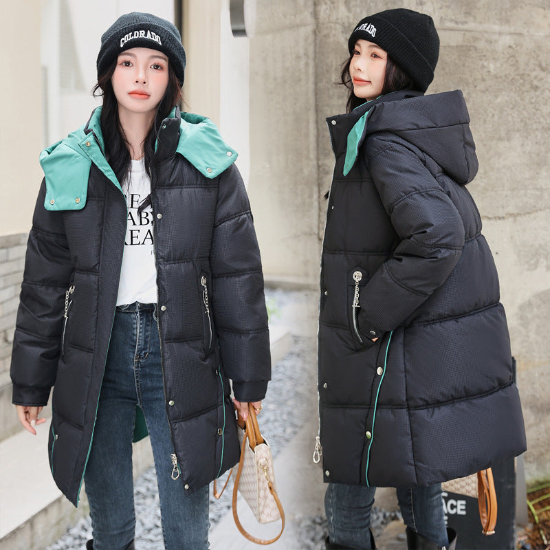 Winter Loose Down Cotton-padded Coat Women’s Coat Mid-length Thickened