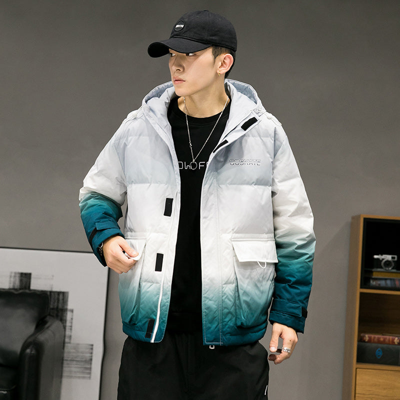 Winter new trendy brand down jacket men’s casual - Green / L