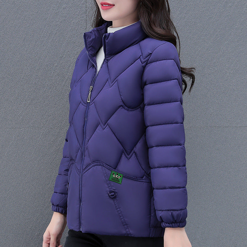 High-end Down Cotton-padded Coat For Women Winter Thickened - Purple / L