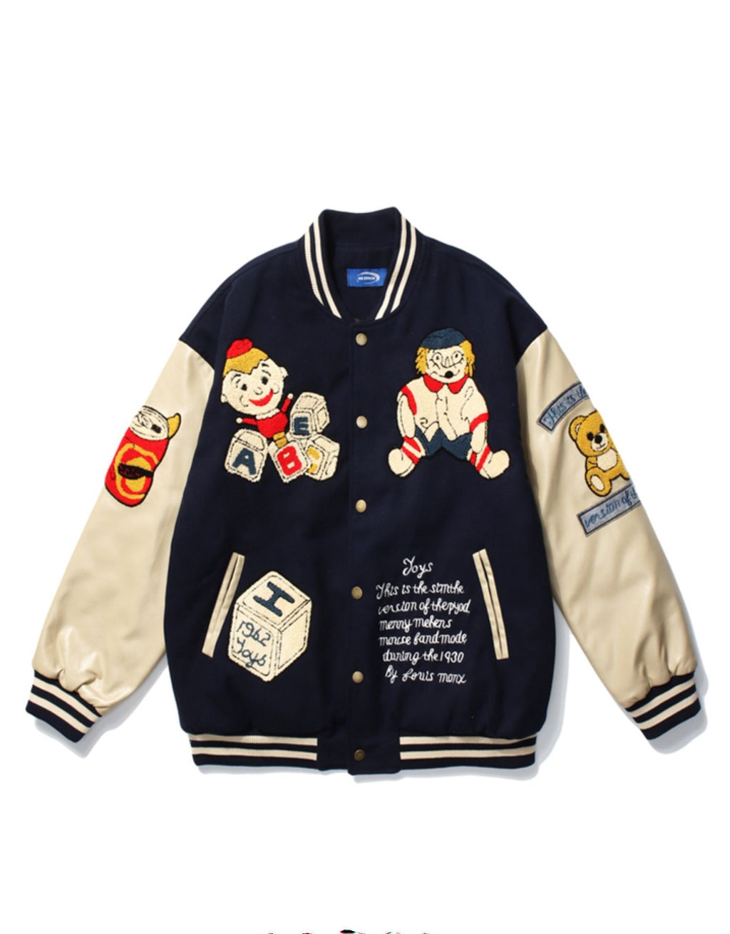 Winter Woolen Heavy Industry Jacket Baseball Uniform Women Thick And Loose - Blue / XL