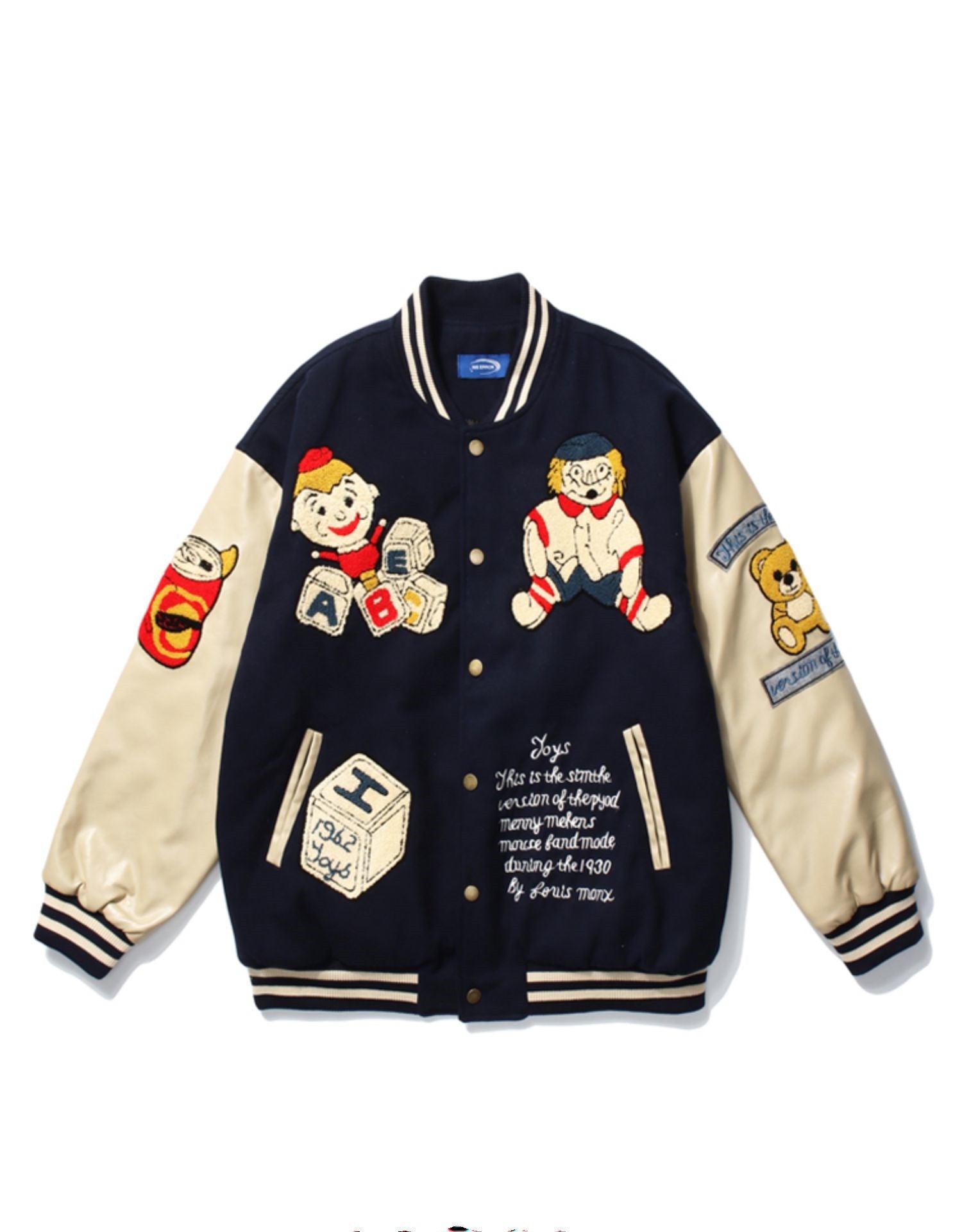 Winter Woolen Heavy Industry Jacket Baseball Uniform Women Thick And Loose - Blue / XL