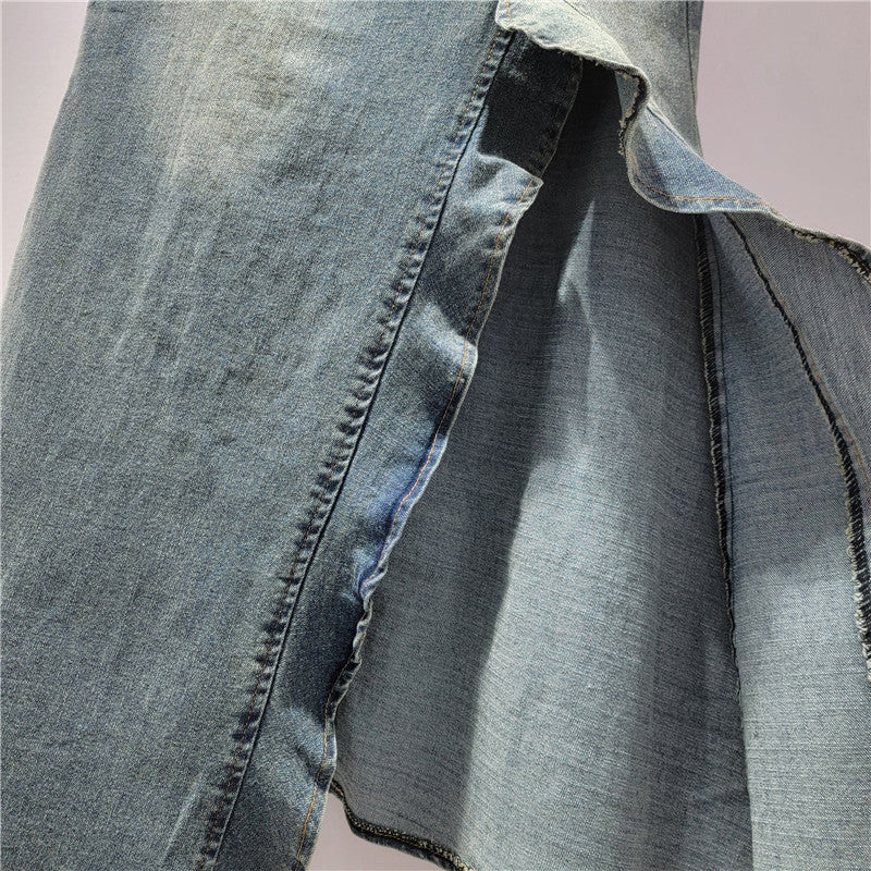Women’s American-style Retro Irregular Denim Skirt