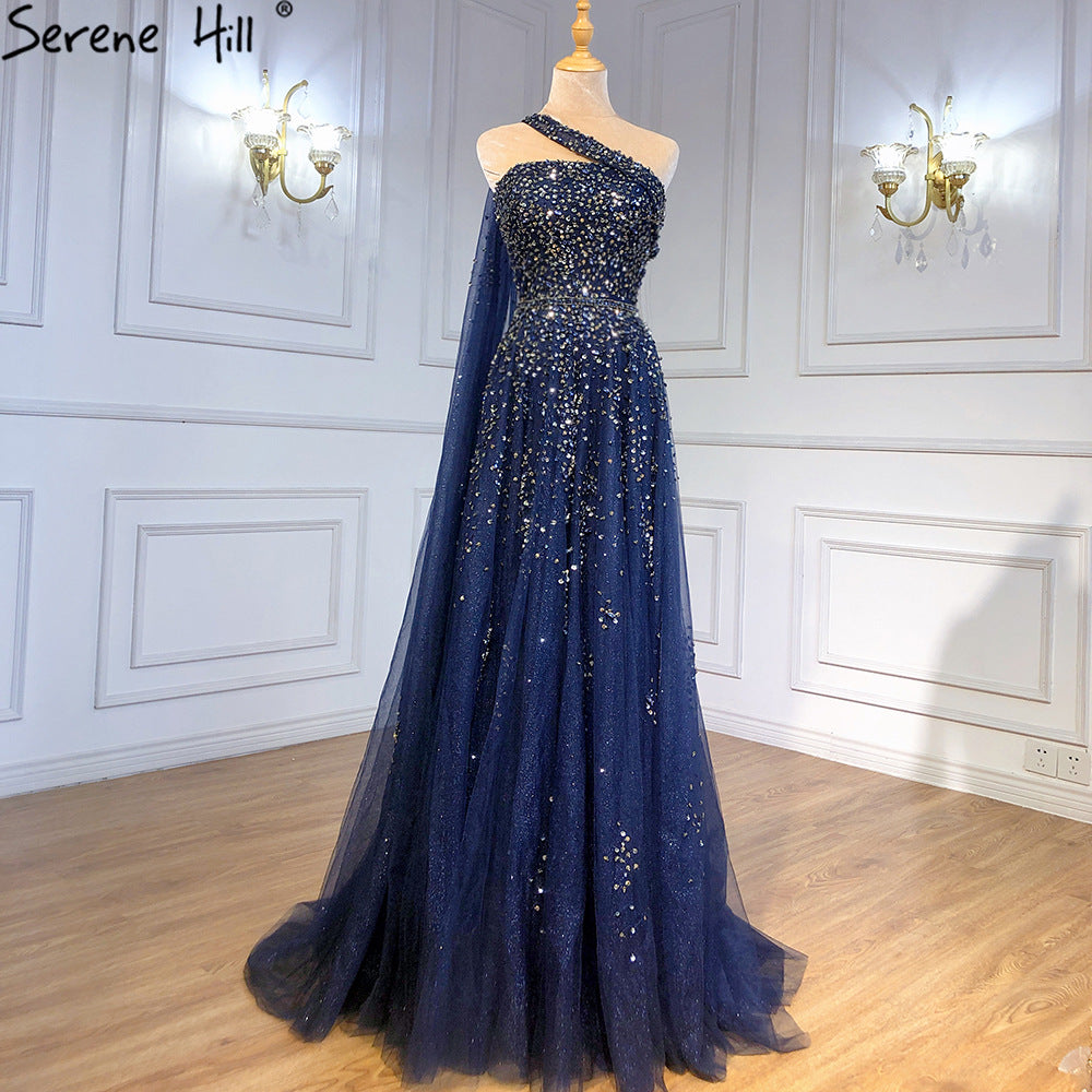 Women’s Fashion Elegant Graceful Dress - Dark Blue / XS