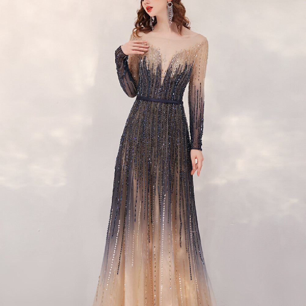 Women’s Fashion Long Host Dress - Gradient / S