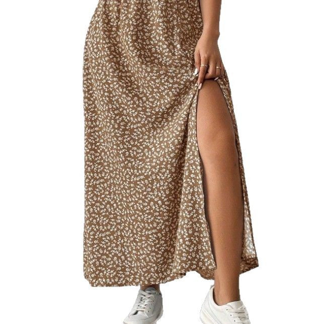 Women’s Floral Split High Waist Printed Skirt