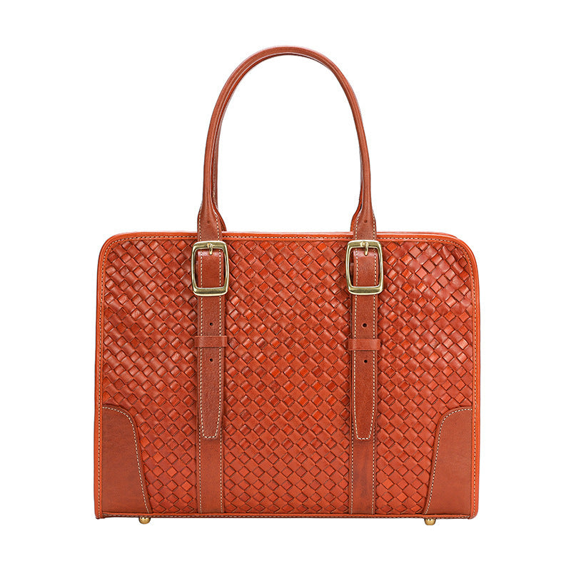 Women’s Hand-woven Handbag Vegetable Tanned Full-grain Leather Cowhide
