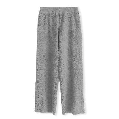Women’s Knitted Wool Drape Wide Leg Pants - Haze grey / S