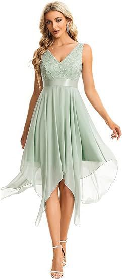 Women’s Lace Chiffon Cocktail Ball Gown - Style6 / US Size 2