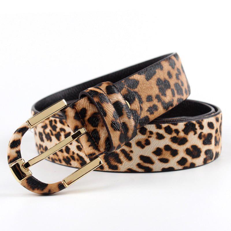 Women’s Leopard Leather Belt