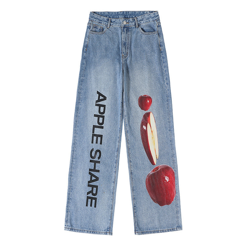 Women’s Light Color Loose Stacked Jeans - Blue / Female L