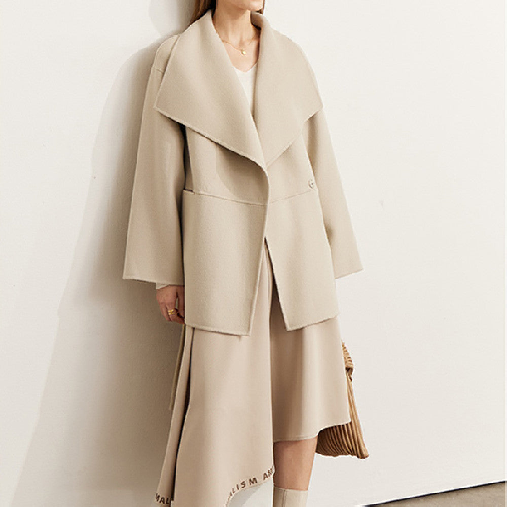 Women’s Medium Long Reversible Coat - Pearl grey / S