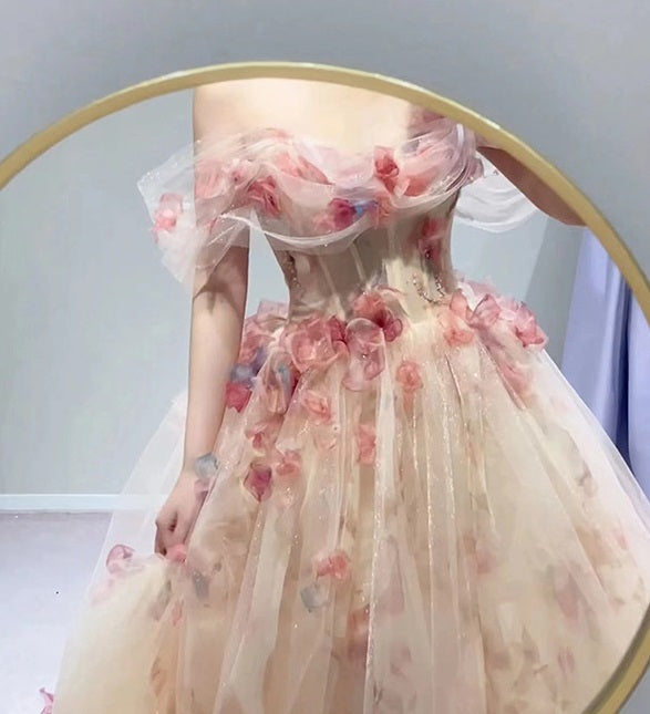 Women’s Off-shoulder Rose Dress Light New Wedding Dress