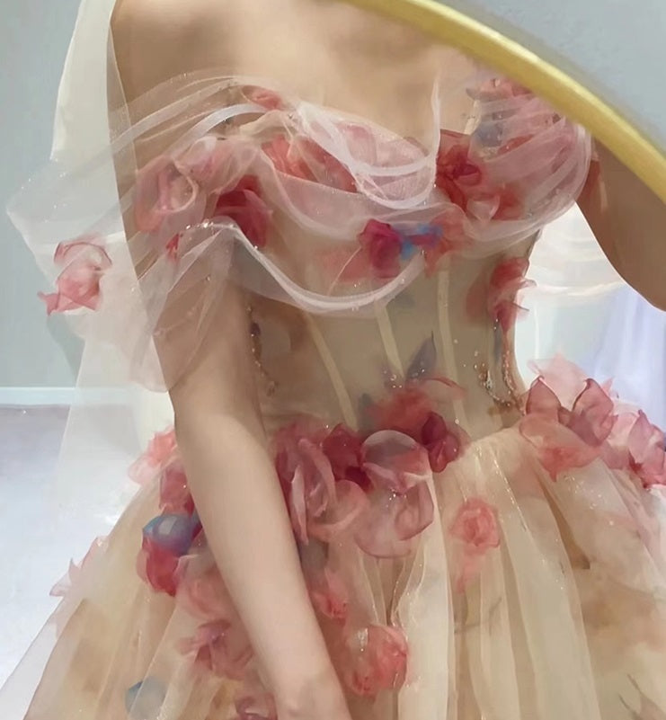 Women’s Off-shoulder Rose Dress Light New Wedding Dress