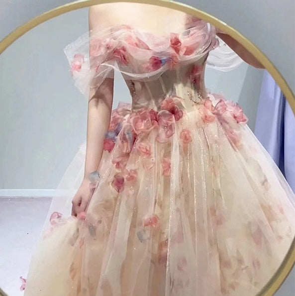 Women’s Off-shoulder Rose Dress Light New Wedding Dress