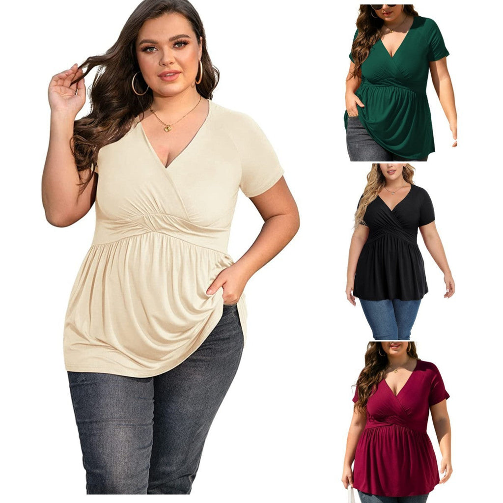 Women’s Plus Size T-shirt V-neck Top