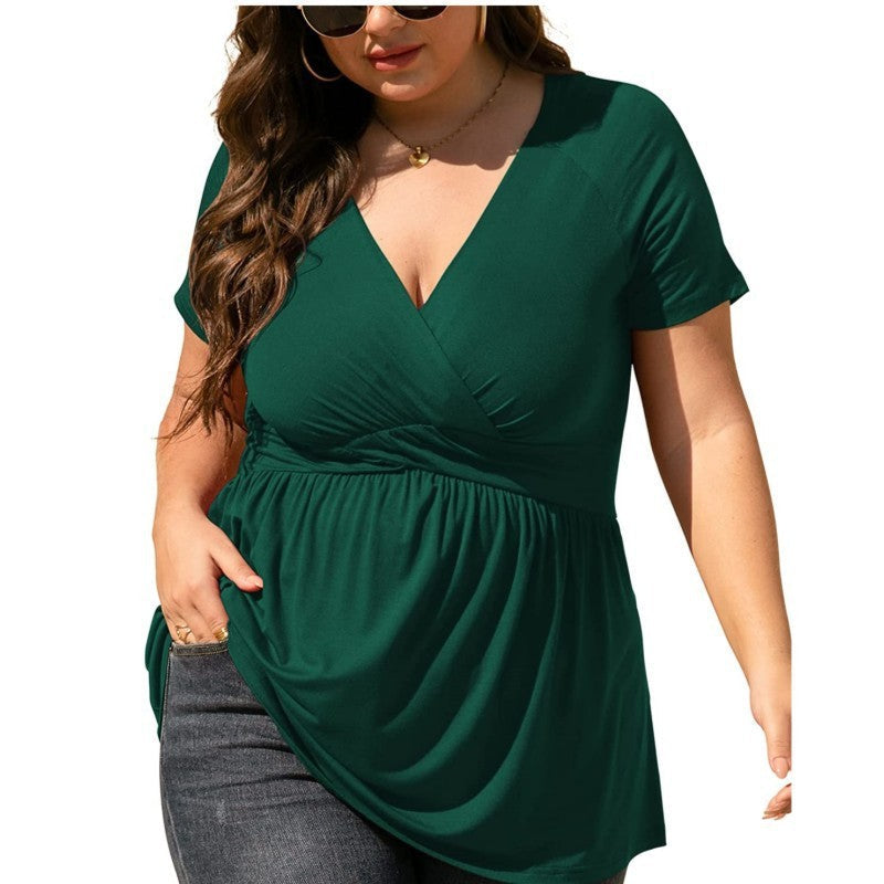 Women’s Plus Size T-shirt V-neck Top