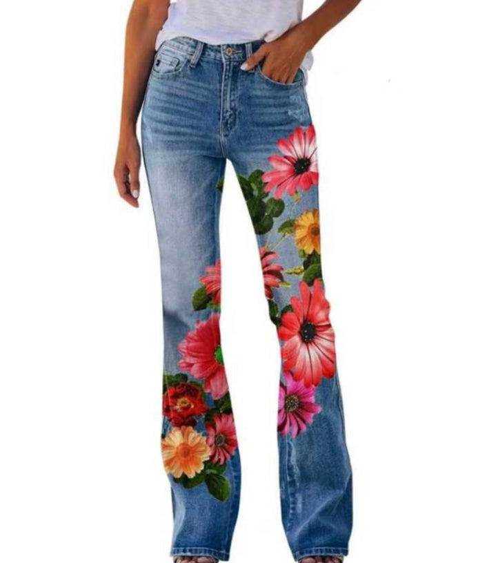 Women’s Printed Polyester Jeans - Style2 / S - 4