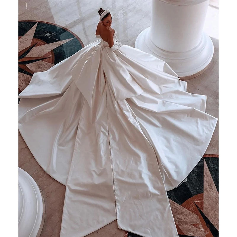 Women’s Satin Bridal Strapless Dress