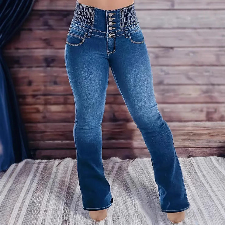 Women’s Stretch Button Denim Pants