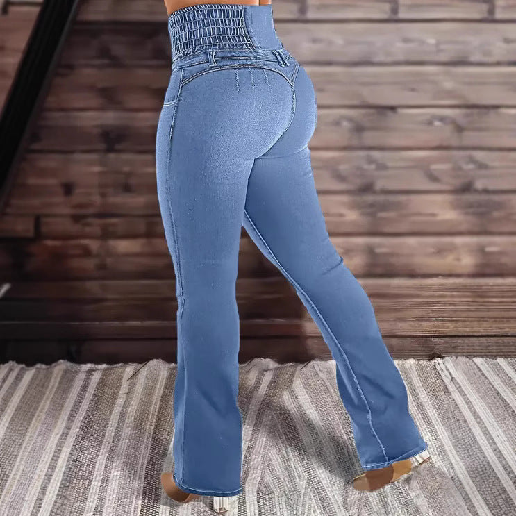 Women’s Stretch Button Denim Pants