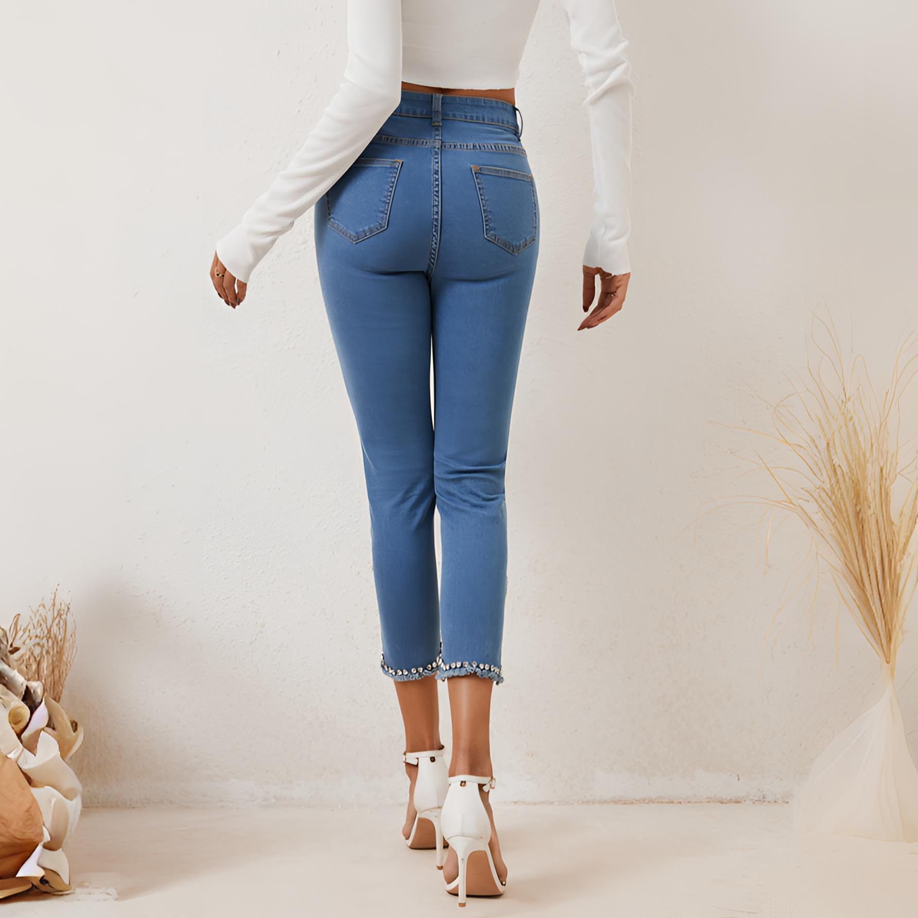 Women’s Summer New High Waist Slimming Stretch Denim