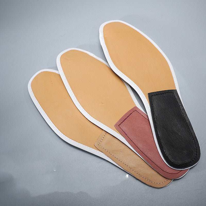 Three shoe insoles with layer cowhide leather for luxury fashion for all footwear