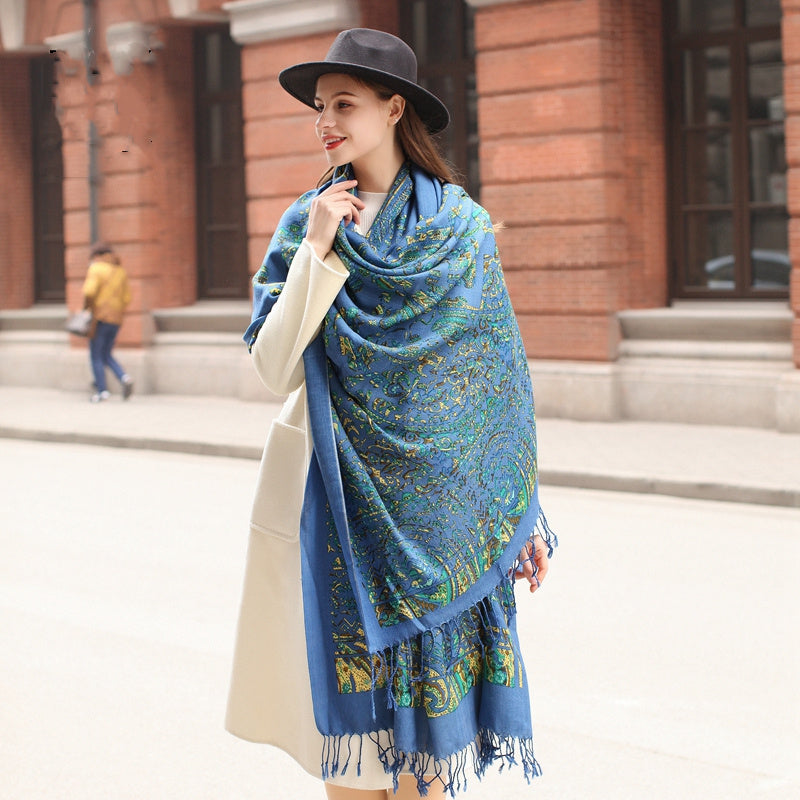 Wool Cape Thick Spring And Autumn Oversized Shawl - Picture color