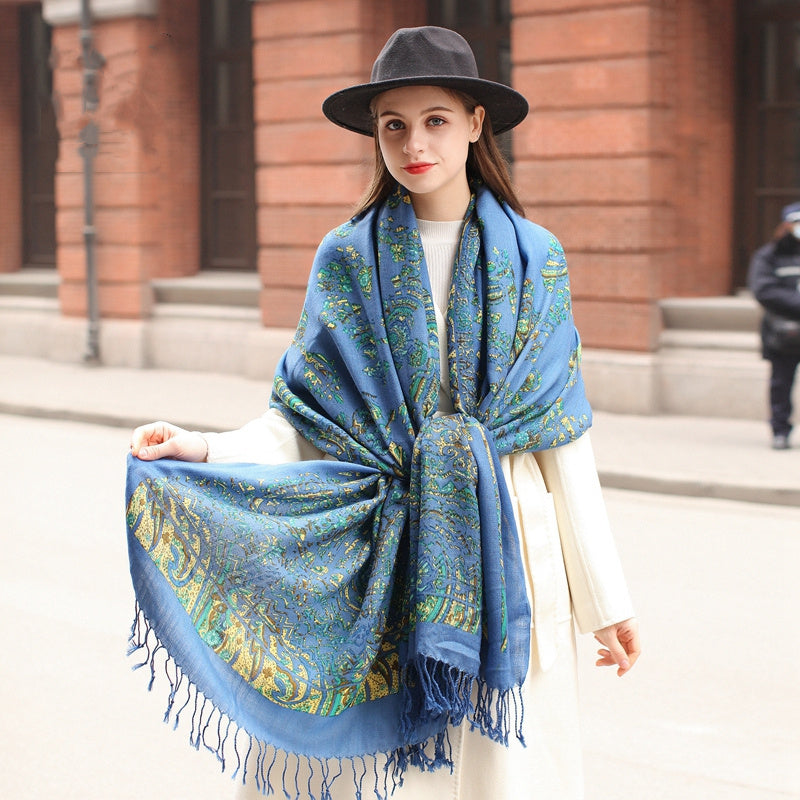 Wool Cape Thick Spring And Autumn Oversized Shawl - Picture color