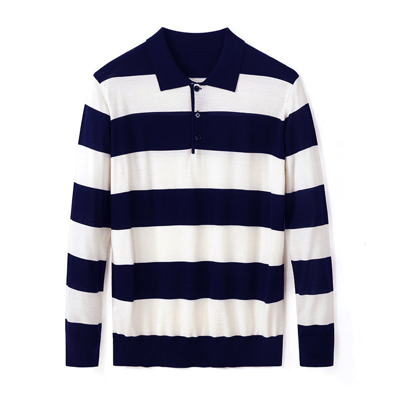Men’s Fashion Casual Long Sleeve Jacquard Close-fitting Sweater