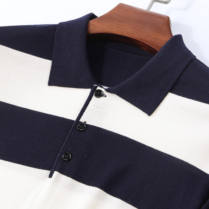 Men’s Fashion Casual Long Sleeve Jacquard Close-fitting Sweater